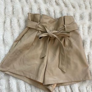 NWT leather tie shorts small